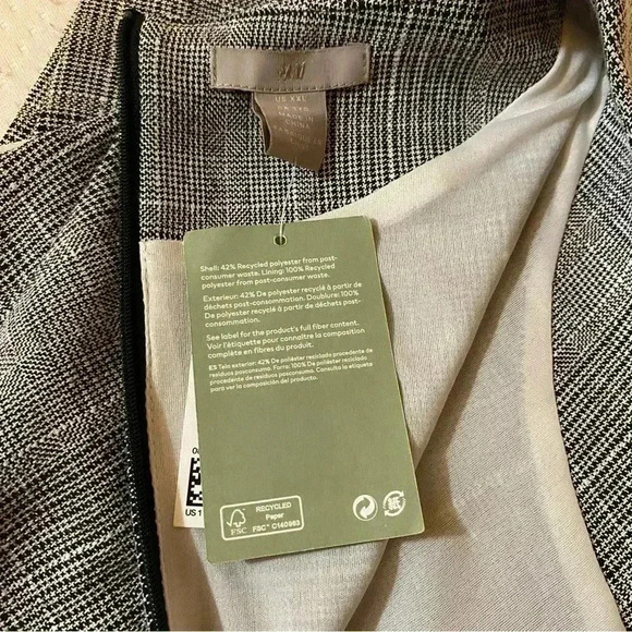 NWT H&M Women's Belted Midi Knee Length Sheath Dress Professional Grey XXL - Picture 5 of 16